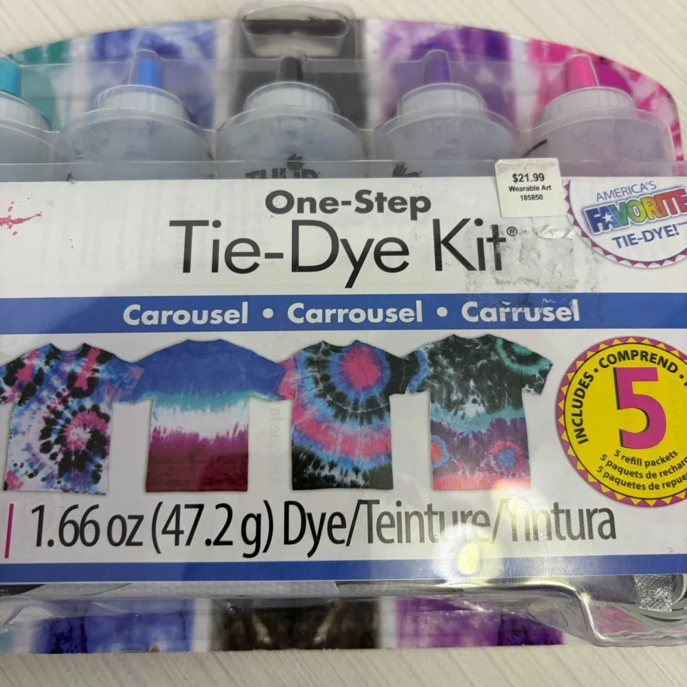Tulip One-Step Tie-Dye Kit 5 Colors 1.66 oz 5 Refill Packets - 59 Pieces NEW